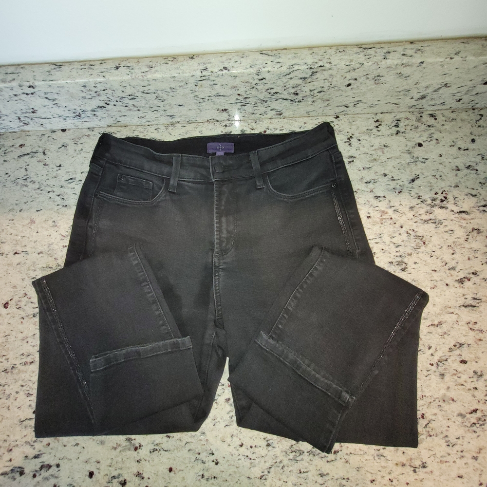 NYDJ Not Your Daughters Jean Black Denim Jeggings Stretchy Size 6 Fits Long